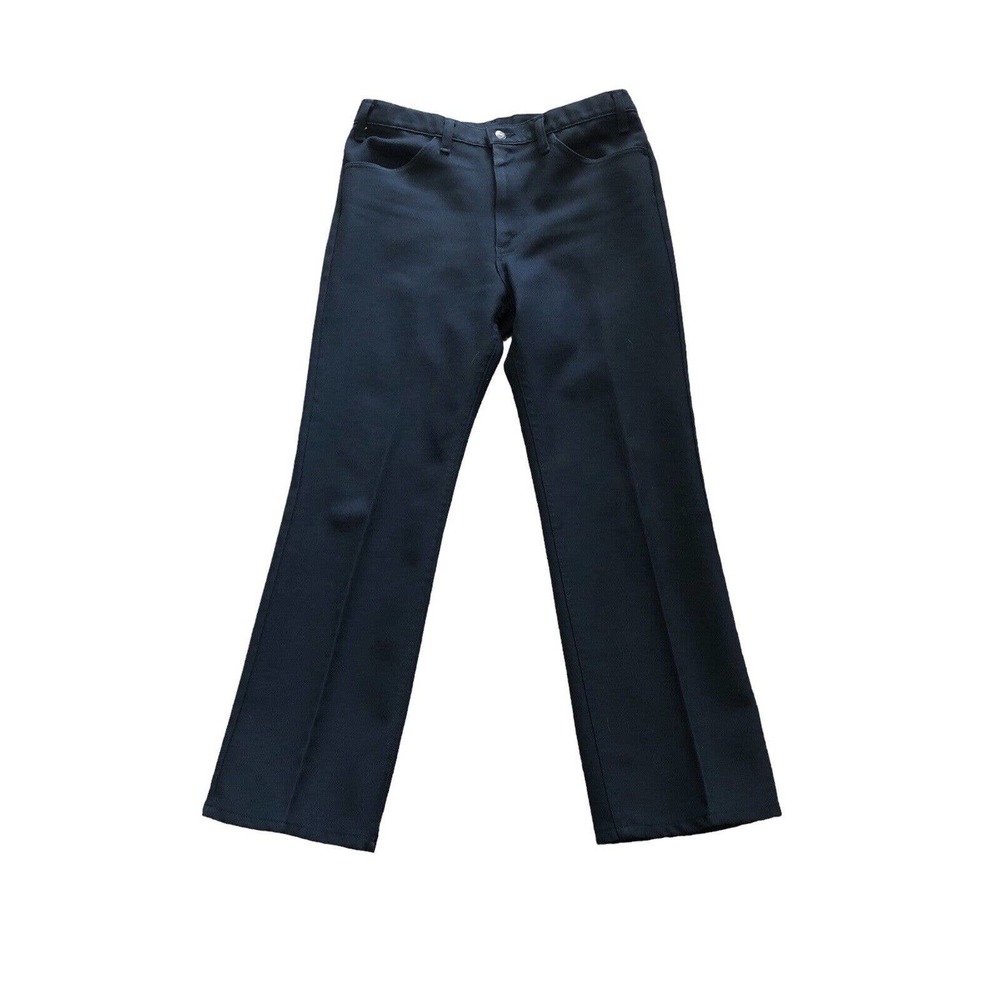 VINTAGE BLACK TAB LEVIS STRAIGHT‎ CUT POLYESTER PANTS Jeans 36x30 Made In USA